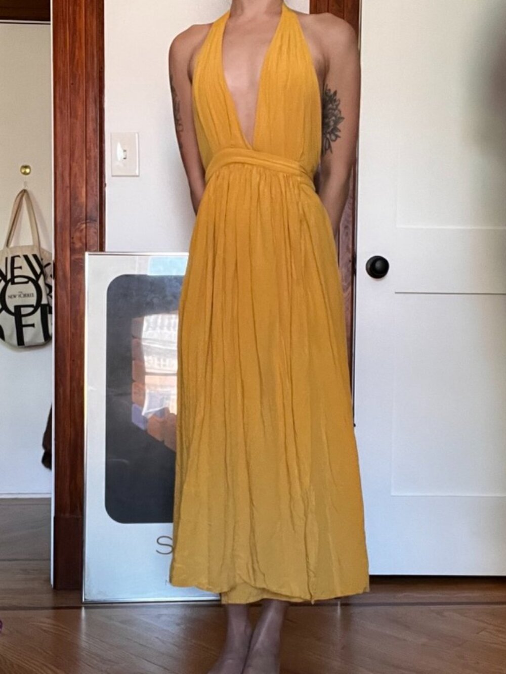 Lulu's Yellow Wrap Sundress